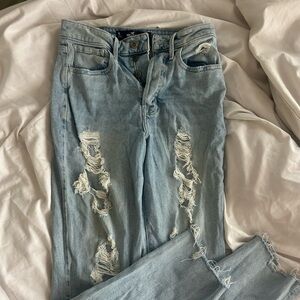 Hollister Blue Boyfriend Jeans Distressed Casual